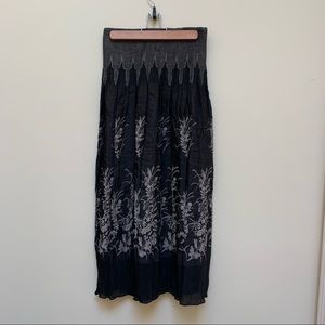 Lapis Bandeau Dress or Skirt One Size Black with Grey Print